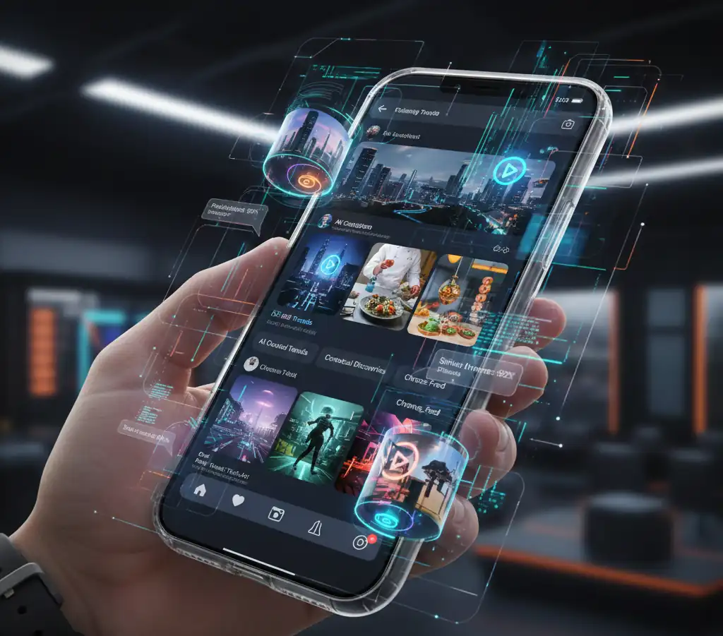 smartphone w rece z włączoną aplikacją społecznościową